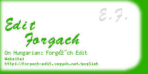 edit forgach business card
